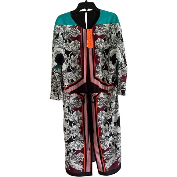 NWT Clover Canyon Long Sleeve Sheath Keyhole Floral Graphic Print Dress Large - Picture 1 of 13
